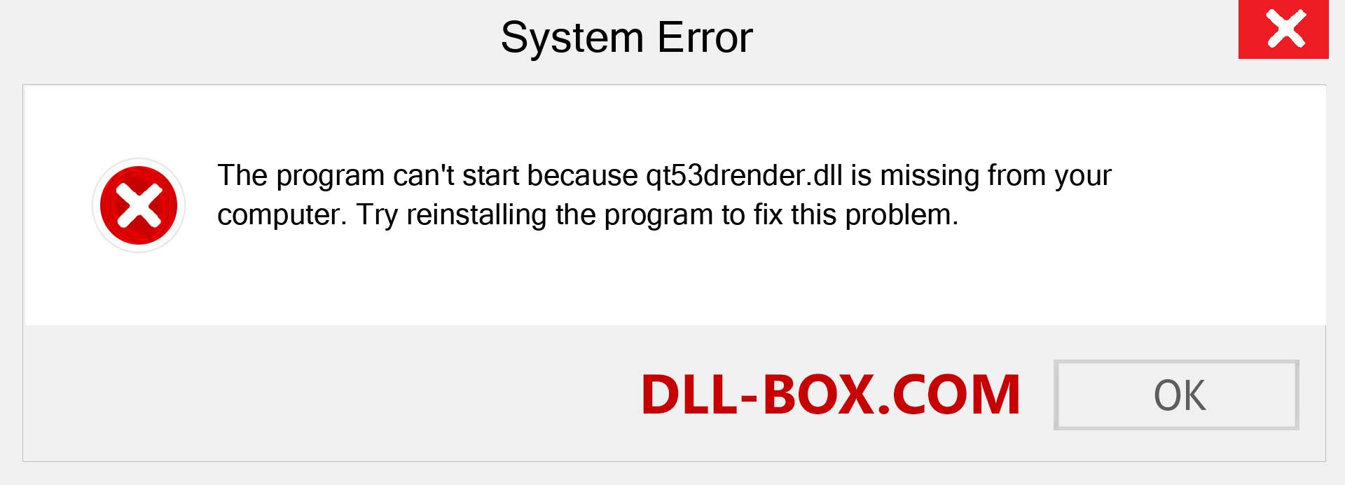  qt53drender.dll file is missing?. Download for Windows 7, 8, 10 - Fix  qt53drender dll Missing Error on Windows, photos, images